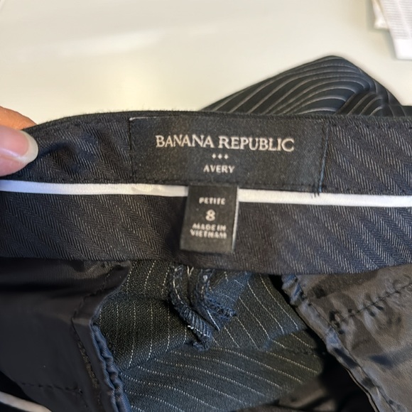 Banana Republic Avery Pinstripe Ankle Length straight cut Dress pants 8 Petite - Picture 6 of 7